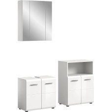 xonox.home Bathroom Ice X86A9B10 3-Piece Combination in Front White High Gloss Body White Nb.