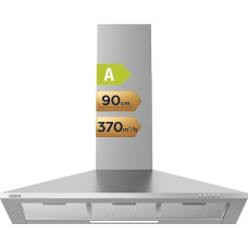 CIARRA Dunstabzugshaube Silber 90 cm Pyramide Typ aus Edelstahl CAS9201A