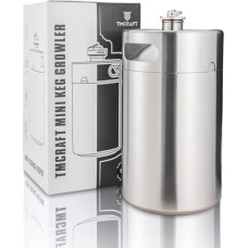 TMCRAFT 8 Litre Mini Growler Keg, Portable Stainless Steel Beer Barrel with Rotundity Spiral Lid for Home Brewing, Crafting and Draft Beer