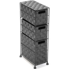 Versa Mannheim Bathroom Furniture 3 Drawers for Organising Modern Fun Storage Measures 57 H x 28 L x 15.5 W cm Nylon Light Grey