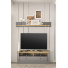 Lomadox Living Room TV Furniture Set in Grey with Artisan Oak Nb W x H x D approx. 150 x 160 x 44 cm
