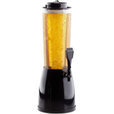 Relaxdays Beer Tower with Spout, HxWxD: 50 x 23 x 18 cm, Capacity of 2.5 L, Transparent Lemonade or Iced Tea Dispenser, Black