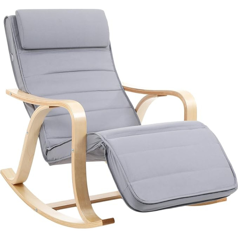 Songmics Rocking Chair, Recliner, 5-Way Adjustable Calf Support