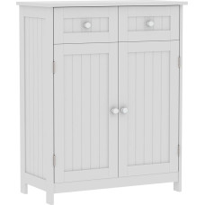Home Discount Priano 2 Drawer 2 Door Bathroom Cabinet Storage Cupboard Floor Standing Unit, White