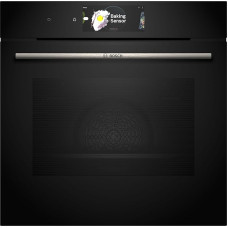 Bosch HBG7784B1 Series 8 Smart Built-In Oven, 60 x 60 cm, Digital Operating Ring, TFT Touch Display Pro, Gentle Hot Air, Crisp Function, Oven Assistant with Voice Control