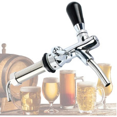 TAZZOR Adjustable Beer Faucet, 304 Stainless Steel G5/8 Inch Thread, Long Shank, Adjustable Draught Beer Tap, Dispenser, Wine Tools, Home Brewing Accessories