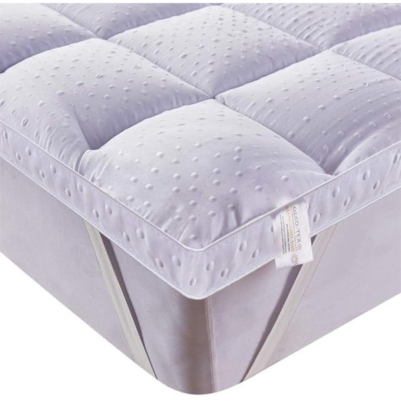 Bedecor 3D Soft Mattress Topper 180 x 190/200 cm, Microfibre Mattress Topper, Non-Slip, Anti-Allergic Mattress Topper
