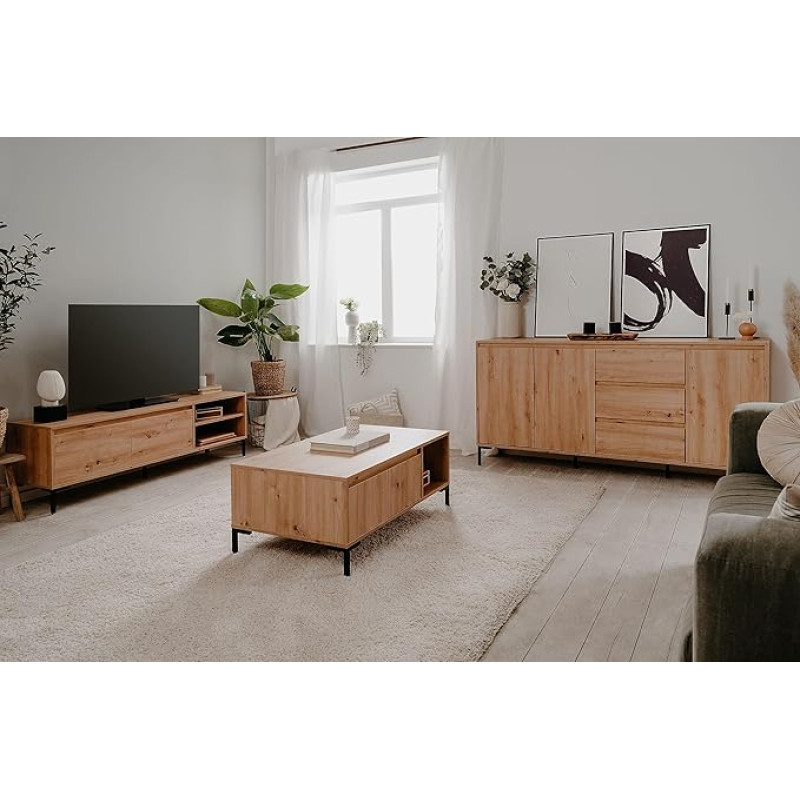 möbelando Living Room Set Corsica (3 Pieces) in Artisan