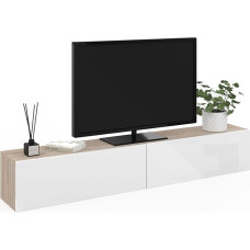 IDMarket - TV Stand 180 cm Hanging Elio 2 Doors Wood and White