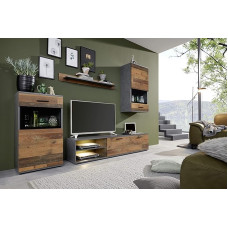 trendteam smart living elutoakomplekt kombineeritud Mango 246 x 182 x 37 cm esiosa Vana puit, korpus ja eristus Matera palju panipaiku