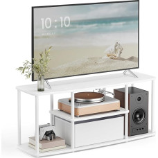 SONGMICS HOME Ülikiire tööriistavaba kokkupanek, TV-kapp kuni 50-tollise teleri jaoks, TV-jalamu, madalalaua, elutuba, 110 x 35 x 46 cm, riiul, lumivalge mattvalge LTV500W01