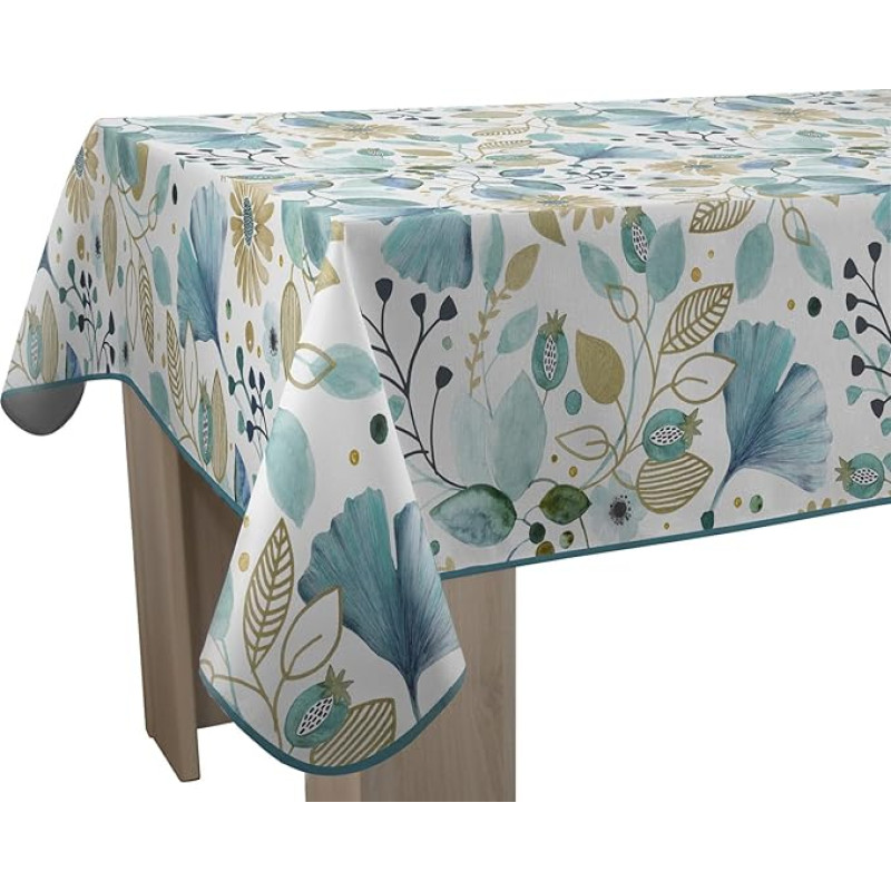 Le linge de Jules Bloom Stain Resistant Tablecloth - Rectangular 150 x 240 cm Blue Beige