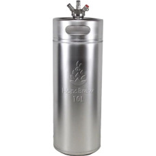 Hopsbrew Mini 304 Stainless Steel Keg Growler (10L Standard Silver with Spear)