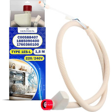 Water hose with Aquastop for dishwasher, length 1.5 m, type 1ES-L 220/240V with original code C00588407 for Indesit for Hotpoint 1885090400 1760360100 for Beko - MONTERAL