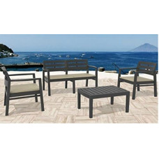 Living Room Resin Anthracite Lotus Set 4PZ D