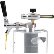 CO2 Regulator, Stainless Steel Stem Beer Barrel Tap for 2L/3.6L/4L Mini Barrel Beer Growler