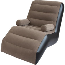 perfk Inflatable Chair Sofa Folding Lazy Sofa Compact Folding Soft Air Bench Gaming Lounger for Home Festival Bed Garden Brown