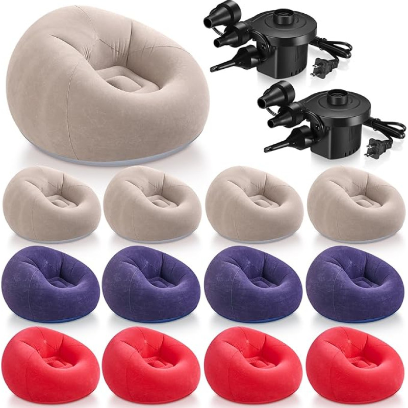 Realspring Bean Bag Chairs for Adults, Inflatable Chairs with Electric Air Pump, Inflatable Chair, Foldable Portable Inflatable Couch Lazy Sofa for Camping, Living Room, Bedroom