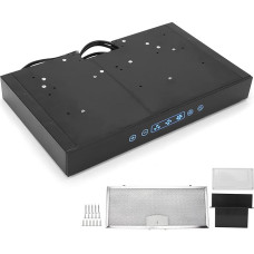 12V Cooker Hood, 3 Stage Extractor Fan, Adjustable with Touchable Screen, LED Light, Channelless Cooker Cooker for Motorhome Kitchen