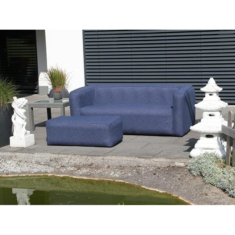 PREMIUM PRØ DES!GN Täispuhutav diivan Outdoor Camping Lounge Chair tekstiilpinnaga ja kotiga, Air Sofa, Camping Couch (Sinine, Meridian Diivan koos Lounge Seat'iga)