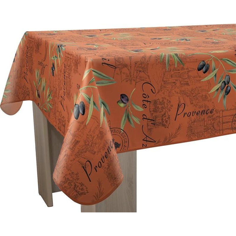 Le linge de Jules Provence Tomette Stain Resistant Rectangular Tablecloth 150 x 240 cm