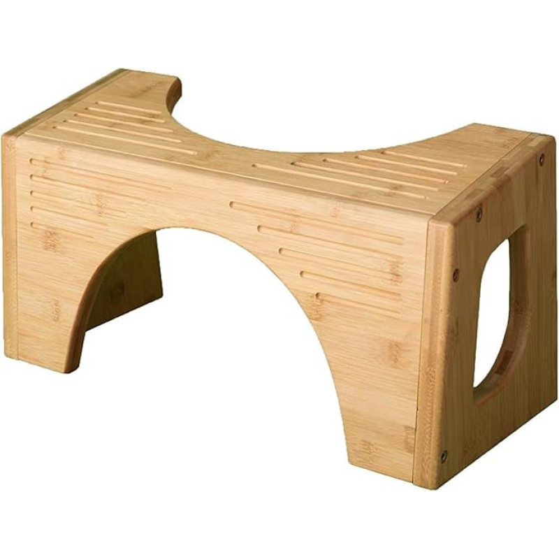 Squatty Potty The Original Bamboo Flip Toilet Stool, 7 Inch & 9 Inch Height, Brown