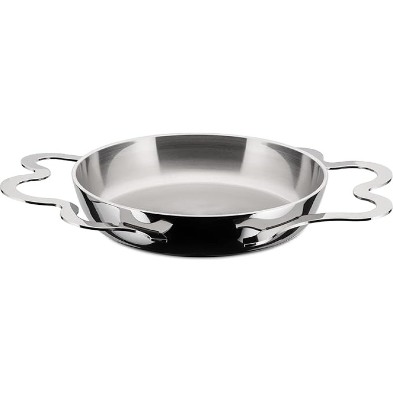 Alessi AM42 Tegamino Egg pan with Two Handles, Multiply Silver