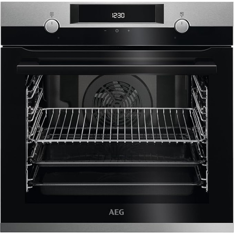 AEG BEE43502BM Built-In Oven / Series 6000 with Ring Hot Air: Even Cooking Results on 3 Levels / Cleaning with Steam / A+ / Electronic Clock with Timer Function / Stainless Steel with Anti-Fingerprint