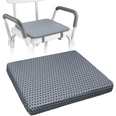 Shower Chair Seat Mat - 4D Mesh Soft Cushion Transfer Bench Cushion Bath Stool Padded for Elderly with Disabilities, 15