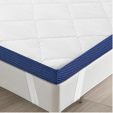 SEZMOONSI Topper 180 x 200 cm, H3 5 cm Height, Hypoallergenic & Breathable Cold Foam Mattress Topper, Comfortable Mattress Topper for Box Spring Bed, Caravan, Sofa Bed, with Washable 3D Mesh Cover