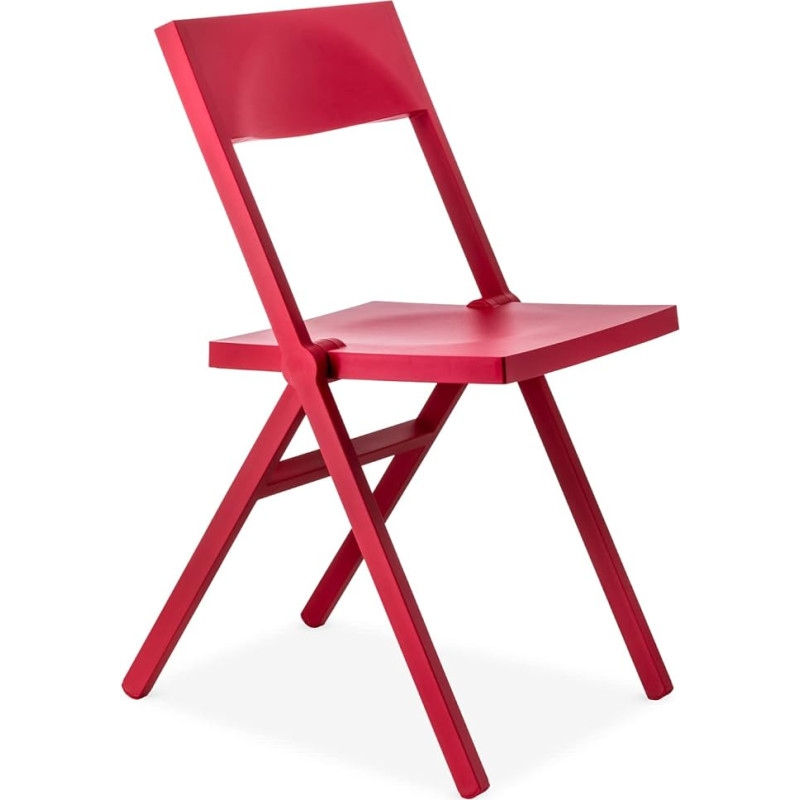 Alessi Folding and Stackable Chair in PP and Fiberglass, Red, 52 x 46 x 90 cm