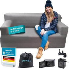 Skandika Easy Air Premium Double Air Diivan, Elektrilise pumbaga täispuhutav diivan väljas, 2 inimesele, laetav USB-laadimiskaabliga, külalisvoodi, kuni 200 kg, kandekott, Air Couch, telkimine