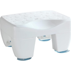 WENKO Secura Bath Stool Non-Slip Seat Made of Robust Plastic Maximum Load 150 kg with Water Drain 40 x 21 x 31 cm White