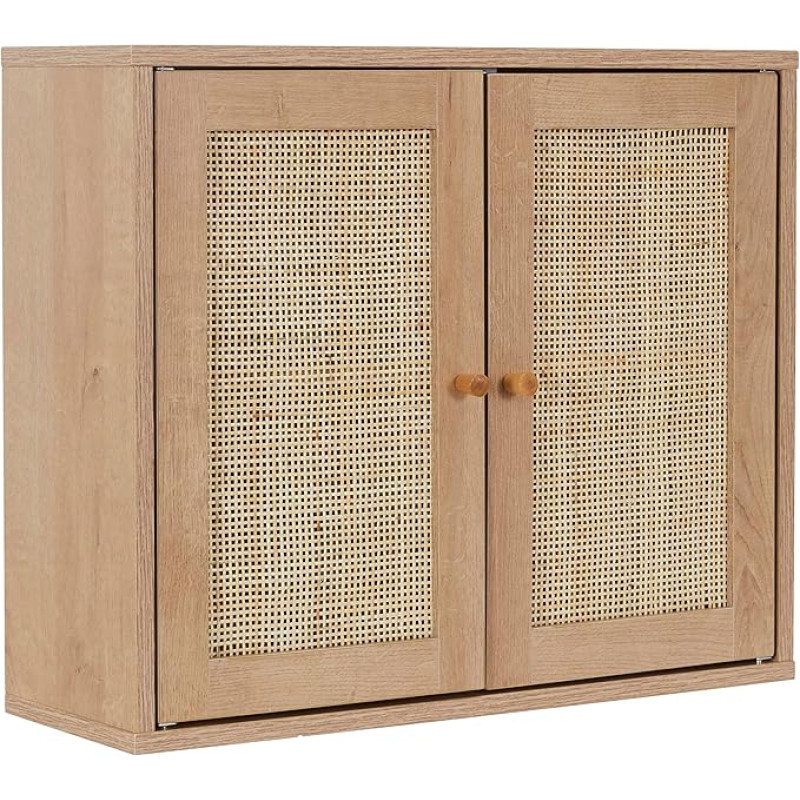 HOME DECO FACTORY, HD0226 Bali Natural Crush Collection Wall Cabinet, Furniture, Cabinet, Bathroom Furniture, 60 x 50 x 20 cm, Brown