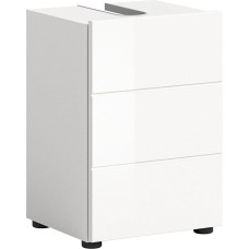 xonox.home - Vira Vanity Unit 38 x 56 x 34 cm in White High Gloss Deep Drawn Front - Base Cabinet Bathroom Cabinet - Practical for Guest Bathrooms or Small Bathrooms