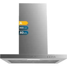 Cecotec Dunstabzugshaube 60 cm T-Form Bolero Flux TM 603500 Inox A. Saugleistung 350m3/h, Motor 70W, mechanische Steuerung, 3 Leistungsstufen, Licht und Aktivkohlefilter, Edelstahl