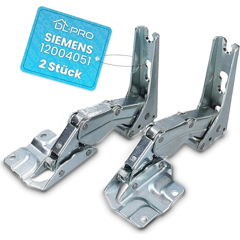 DL-pro Door Hinge Set for Bosch Siemens Neff Constructa 12004051 2-Piece Metal Hinge Top + Bottom for Fridge Freezer Combination
