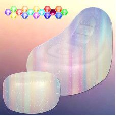 Balabulala Self-Inflating LED Sofa, Illuminated Inflatable Recliner Chair, Lightweight Folding Air Chair for Kids and Adults, Inflatable Play Sofa, Perfect for Room, Camping or Home