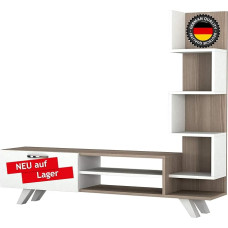 Alphamoebel TV Board Lowboard TV Cabinet Sideboard, TV Cabinet Table for Living Room I White Cordoba I Ceren 1773 I 149.5 x 22 x 131.6 cm