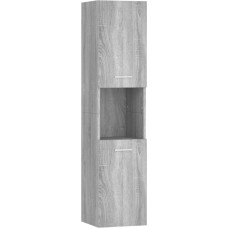 vidaXL Sonoma Bathroom Cabinet 30 x 30 x 130 cm Wood Material Grey