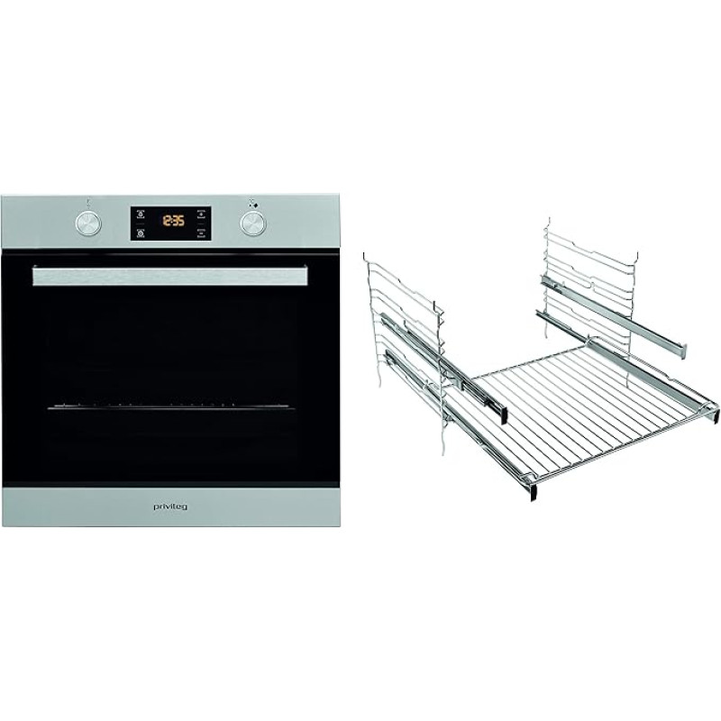 Privileg PBWR6 OH5V2 IN Built-in Oven / A+/71 L/Hydrolysis Cleaning Function/Baking Drawer with 2 Levels/Multifunctional Convection Oven with 7 Functions / Stainless Steel / Turn&Go / Click & Clean,