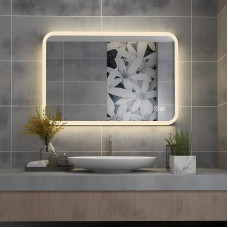 MIQU Bathroom Mirror LED 70 x 50 cm Bathroom Mirror with Lighting Warm White / Cold White Dimmable Light Mirror Wall Mirror with Touch + Anti-Fog Rectangular
