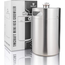 TMCRAFT 5 Litre Mini Growler Keg, Portable Stainless Steel Beer Barrel with Hexagonal Spiral Lid for Home Brewing, Crafting and Draft Beer