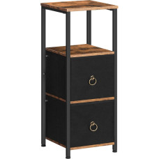 HOOBRO Bathroom Cabinet, Free Standing Storage Rack for Bathroom, Narrow Storage Cabinet, Multifunctional Tall Cabinet, 2 Fabric Drawers, Vintage Brown and Black EBF87CW01