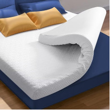 DUANDUAN Memory Gel Foam Mattress Topper, Two Firmness Levels, H3 and H2, Oeko-Tex® Certified, for Box Spring Bed, Caravan Sofa Bed, 180 x 200 cm, 7.5 cm Height