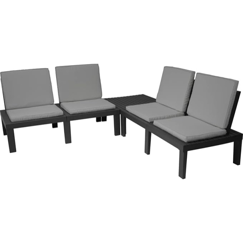 Molook Anthracite Living Room Set with Cushion