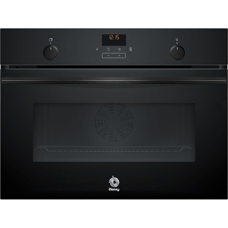 Balay - 3CB5159N3 45cm Aqualisis Control Comfort Flex Rails Black Glass Compact Oven