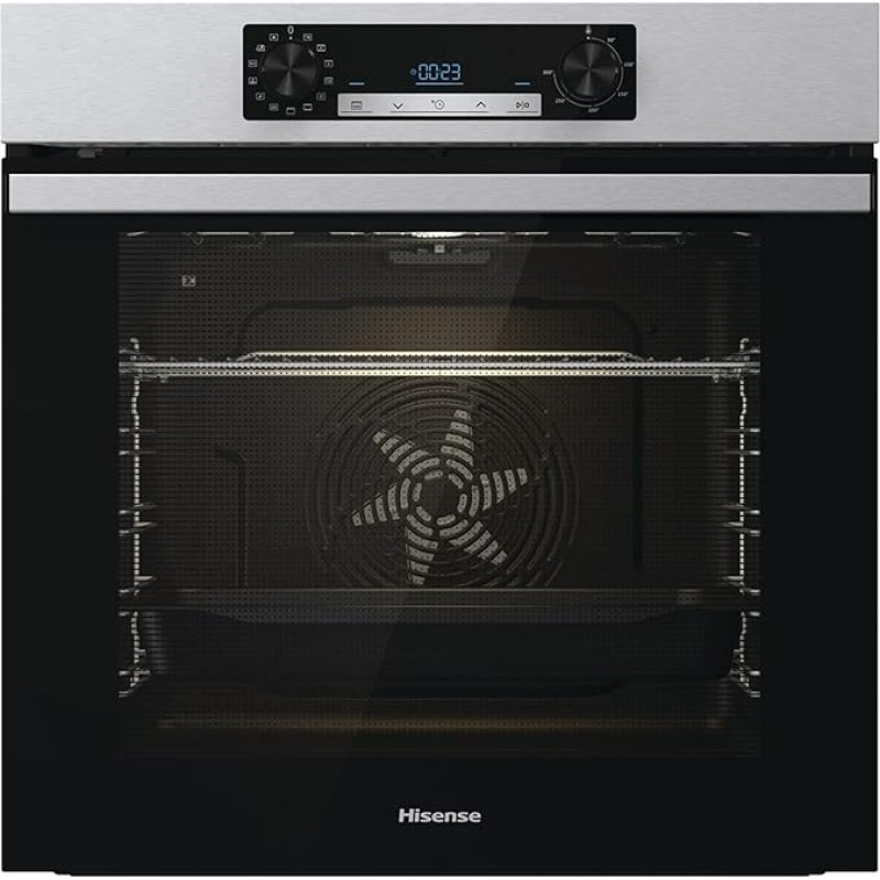 Hisense BI64211PX Multifunctional Oven with Air Fryer without Oil, Large Capacity 77 L, Simultanea 5 Levels, XXL Fan, Pizza Mode 300 Degrees, Removable Stainless Steel Doors