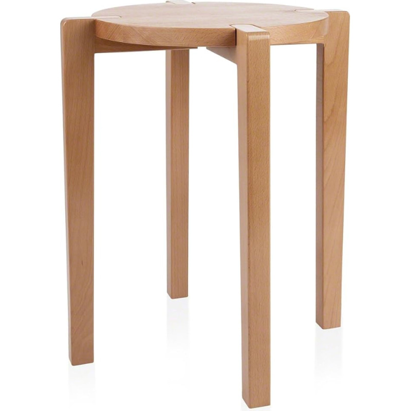 Wooden Gymnastics Stool Diameter 35 cm Seat Height 48 cm
