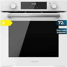 Cecotec Bolero Hexa M226000 Glass White A, 60 cm, 2800 W, 72 L, 7 Functions, Grill Mode, Fan Assisted Grill, Convection Mode, Defrost, Steam Base X2, Steam EasyClean, Steam Assist